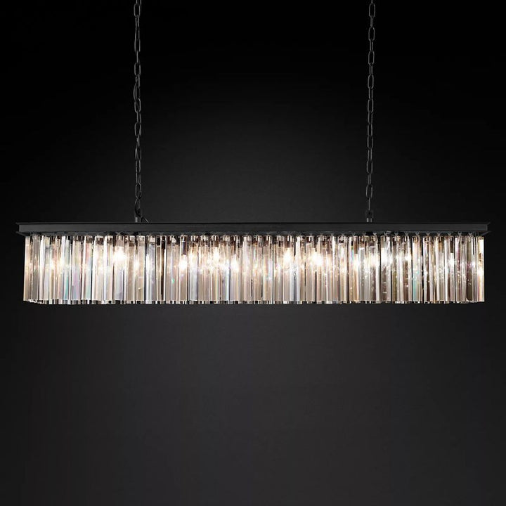 Ryan Triangular Crystal Linear Chandelier 60"W