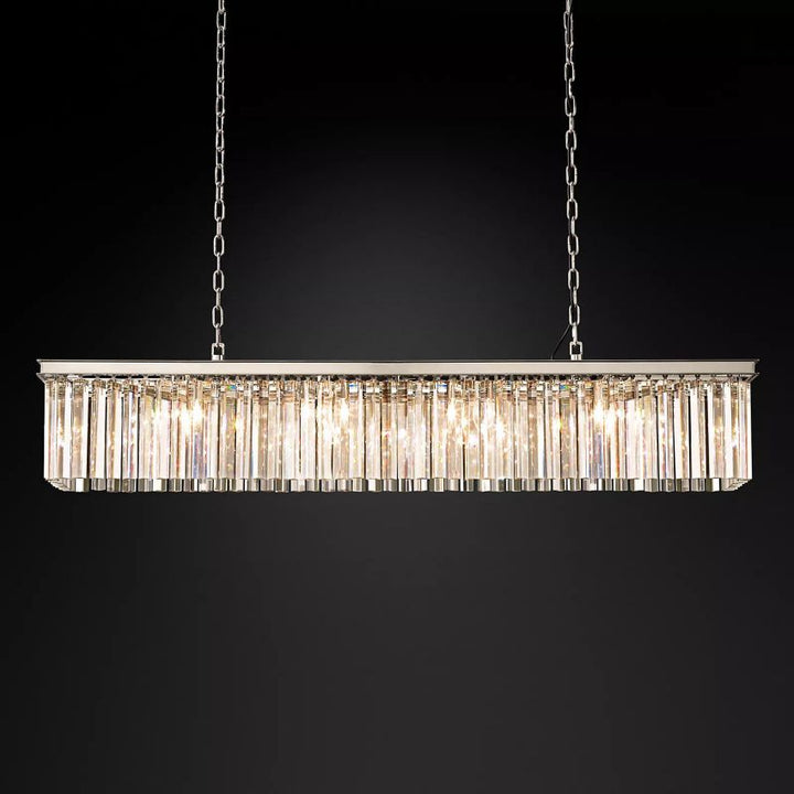 Ryan Triangular Crystal Linear Chandelier 60"W