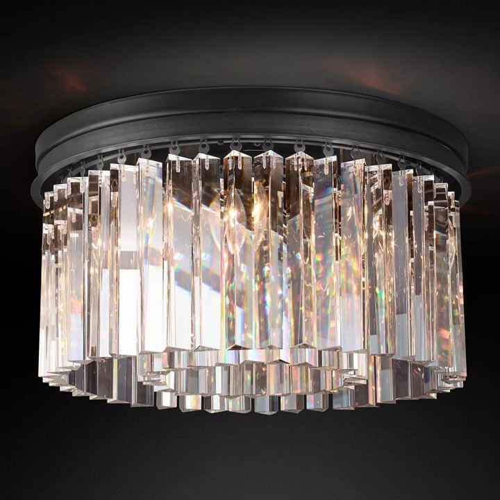 Ryane Triangular Crystal Flushmount 20" D