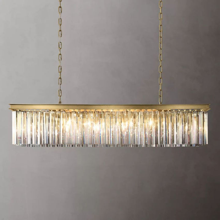 Ryane Triangular Crystal Rectangle Chandelier 49"