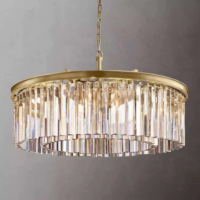 Ryane Triangular Crystal Round Chandelier 32"
