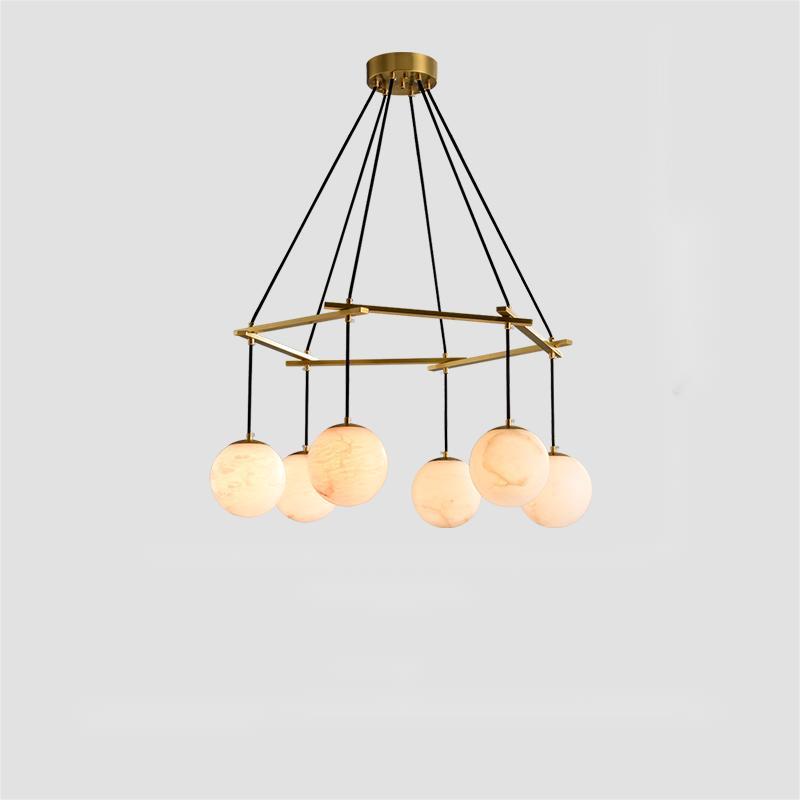 Alabaster Modern Round Ball Chandelier