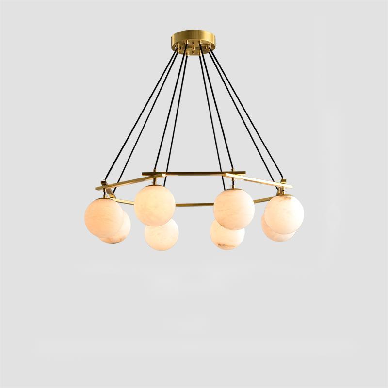 Alabaster Modern Round Ball Chandelier