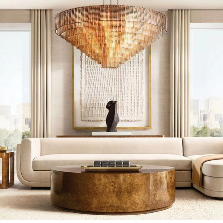 Samurai Clear Round Chandelier 41"D