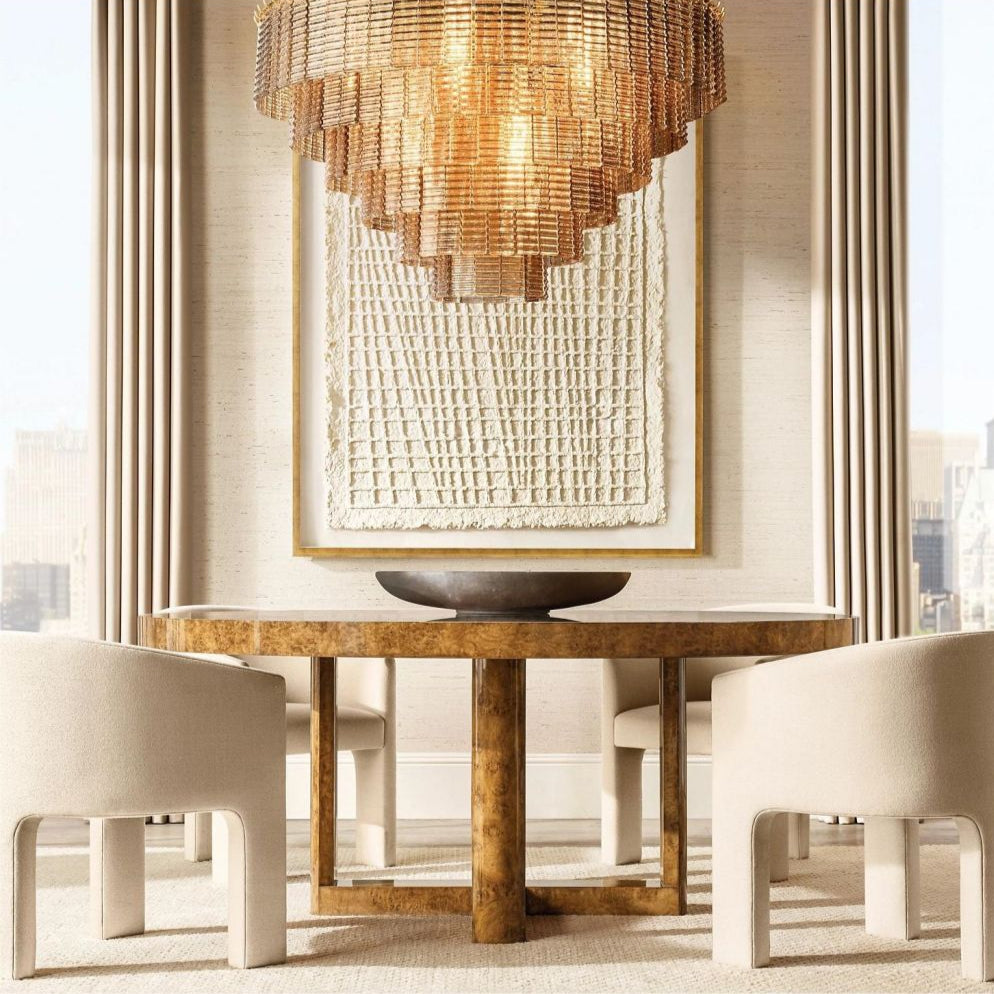 Samurai Clear Round Chandelier 41"D