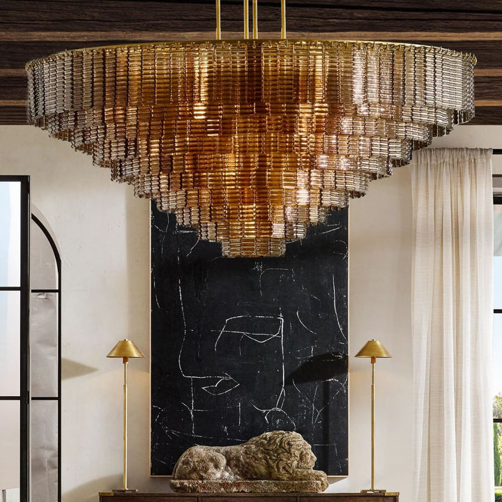 Samurai Smoke Round Chandelier 41"D