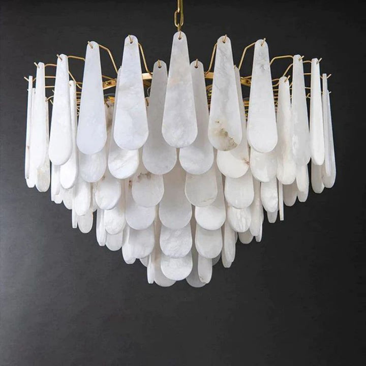 Alabaster Feathery Chandelier