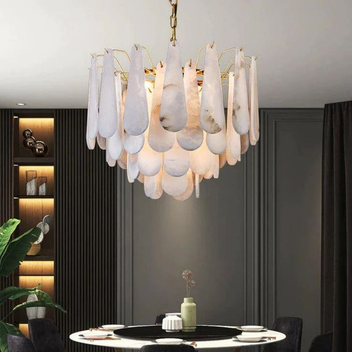 Alabaster Feathery Chandelier