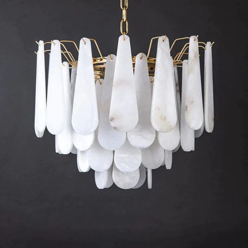 Alabaster Feathery Chandelier