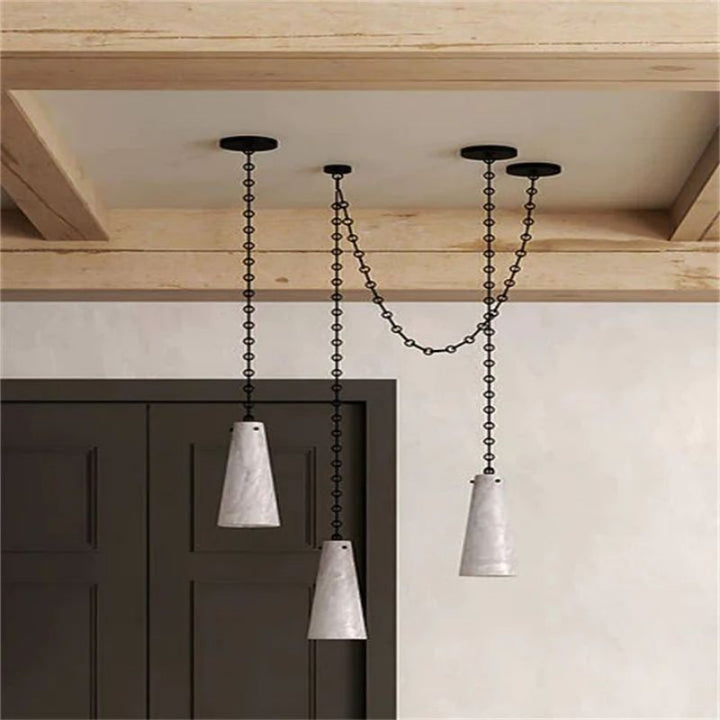 Steve Contemporary Alabaster 3-Light Chandelier