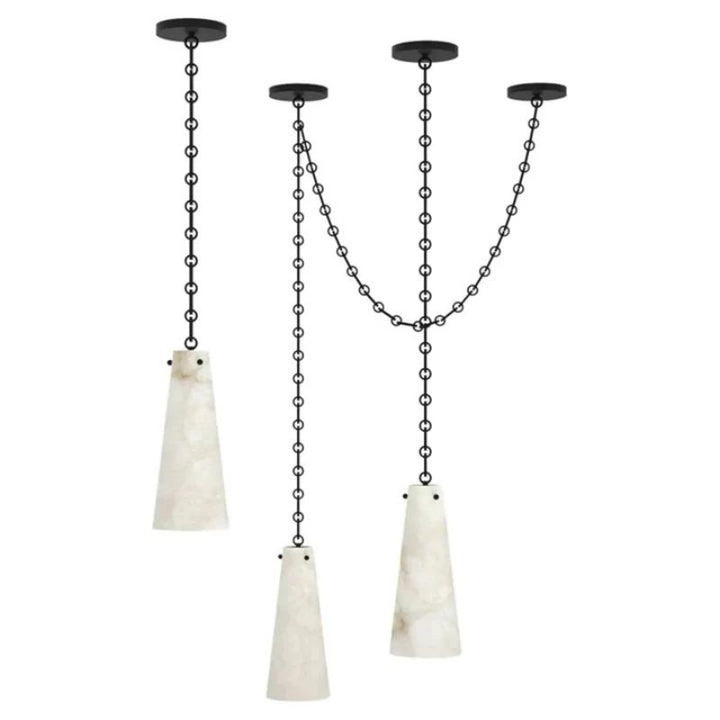 Steve Contemporary Alabaster 3-Light Chandelier