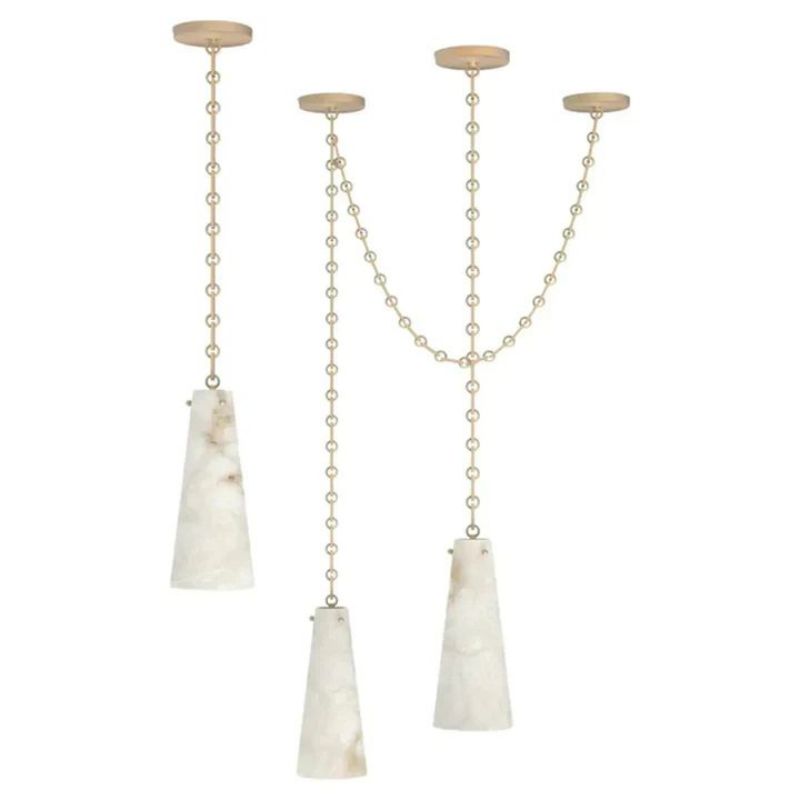 Steve Contemporary Alabaster 3-Light Chandelier