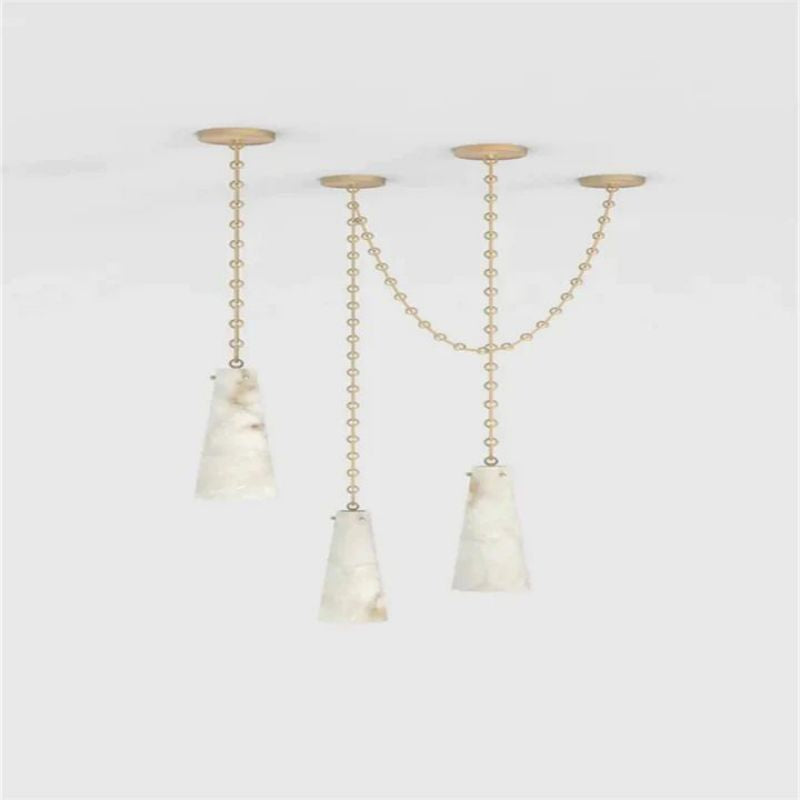 Steve Contemporary Alabaster 3-Light Chandelier