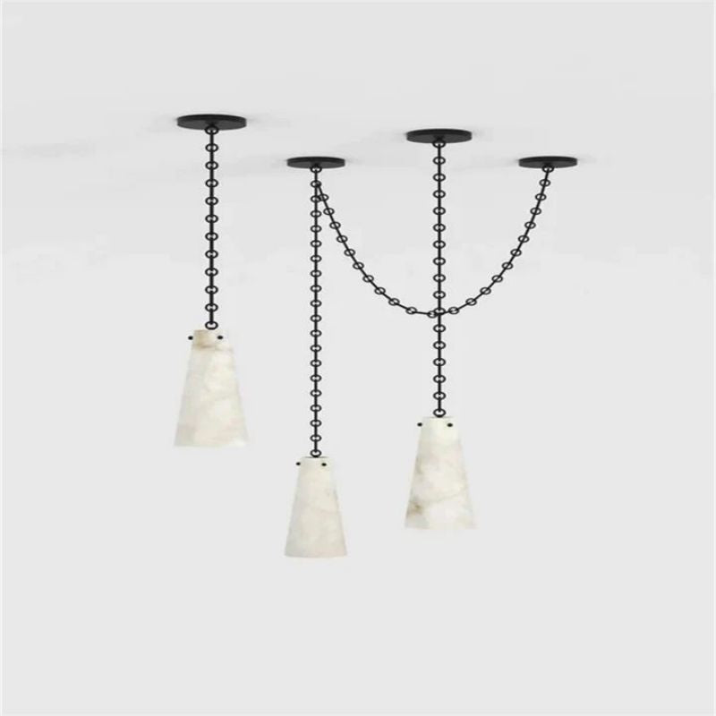 Steve Contemporary Alabaster 3-Light Chandelier