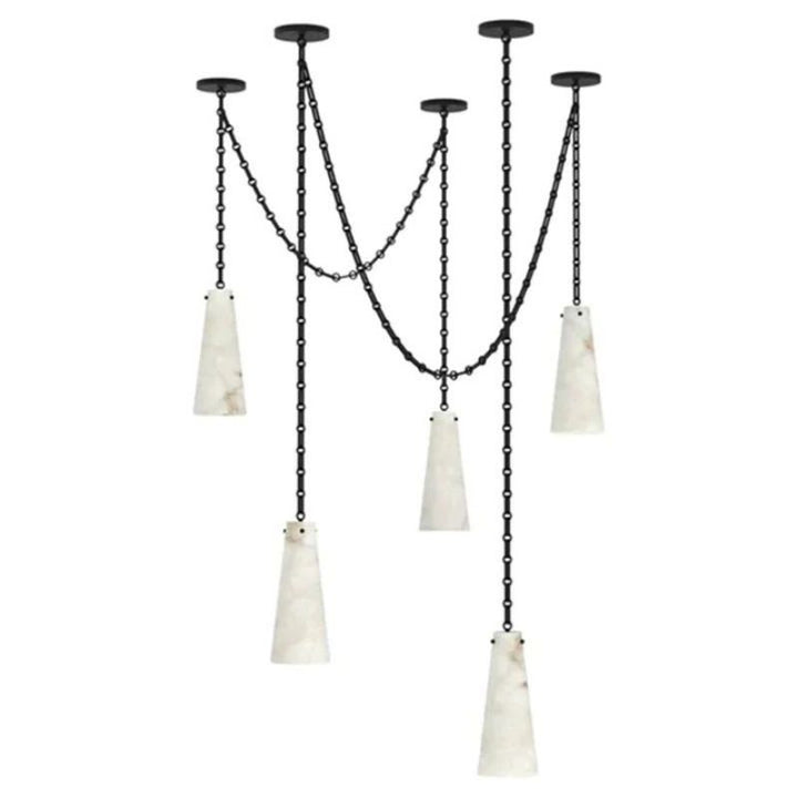 Steve Contemporary Alabaster 5-Light Chandelier