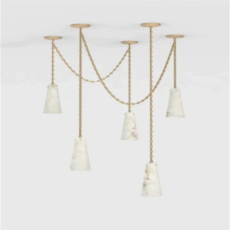 Steve Contemporary Alabaster 5-Light Chandelier