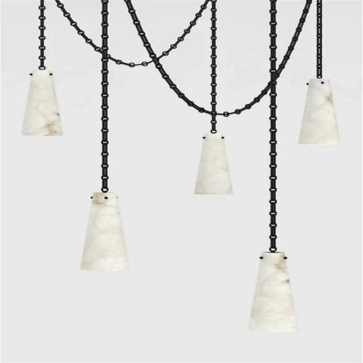 Steve Contemporary Alabaster 5-Light Chandelier