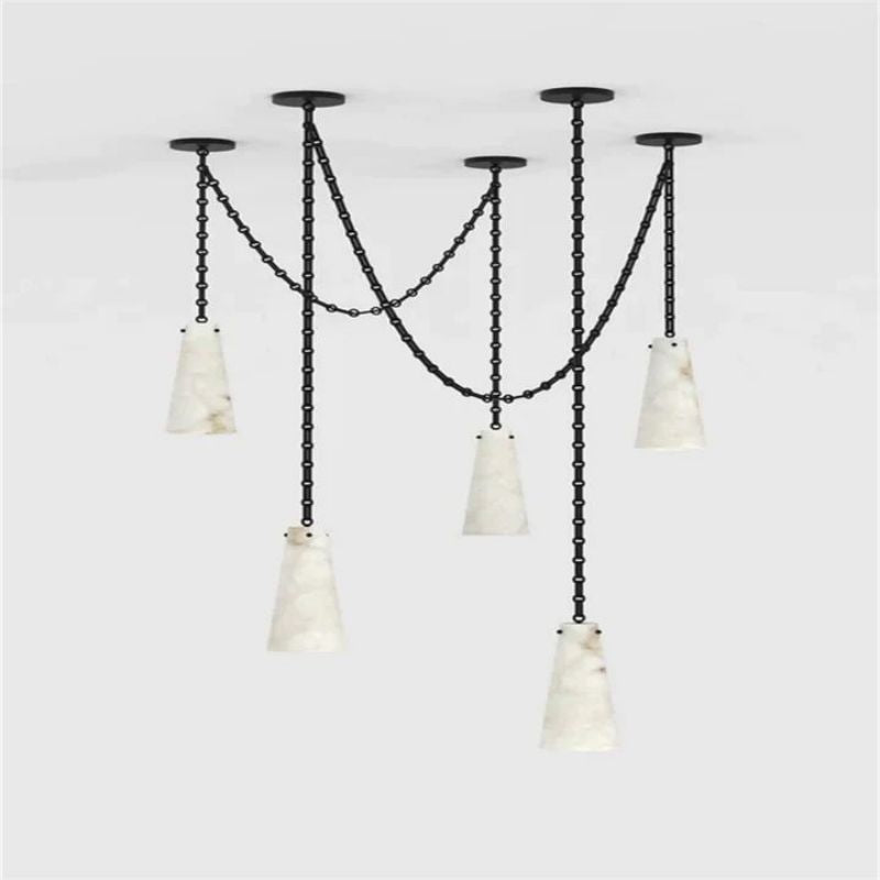 Steve Contemporary Alabaster 5-Light Chandelier