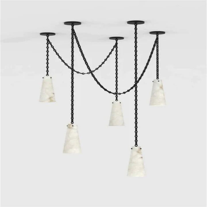 Steve Contemporary Alabaster 5-Light Chandelier