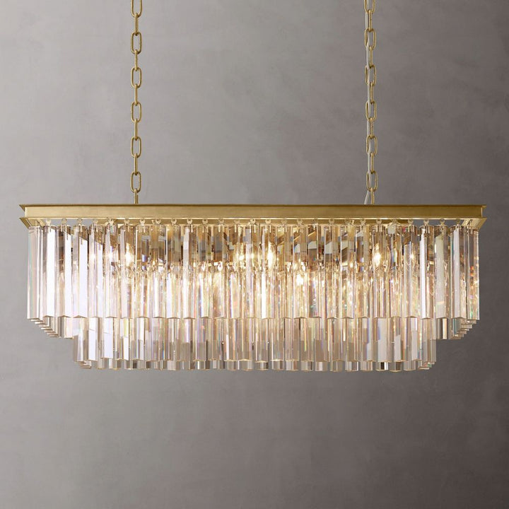 Ryan Tiered Triangular Crystal Chandelier 40" W