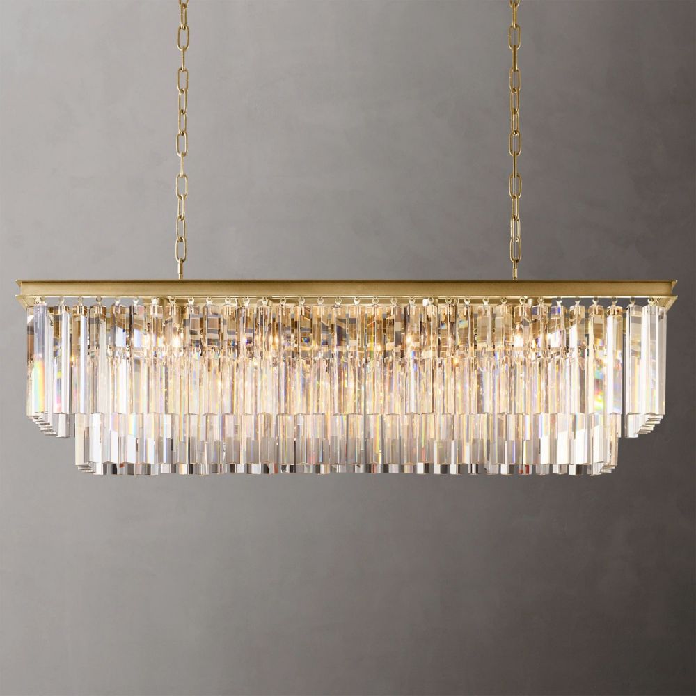 Ryan Tiered Triangular Crystal Chandelier 49"W
