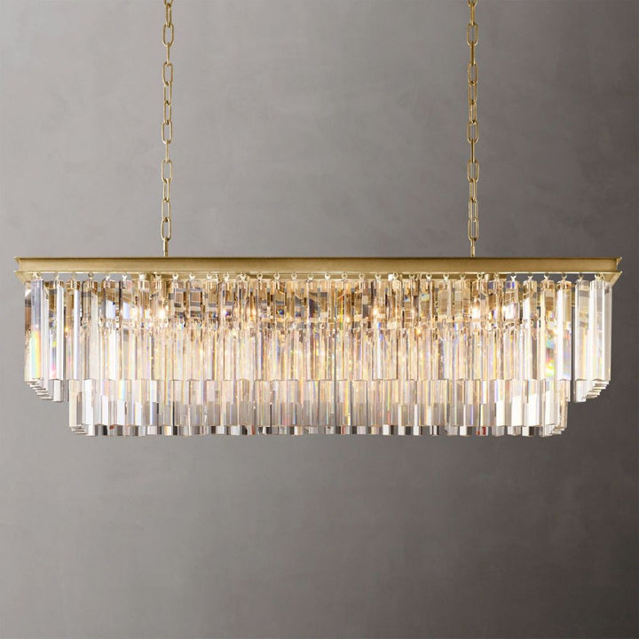 Ryan Tiered Triangular Crystal Chandelier 49"W