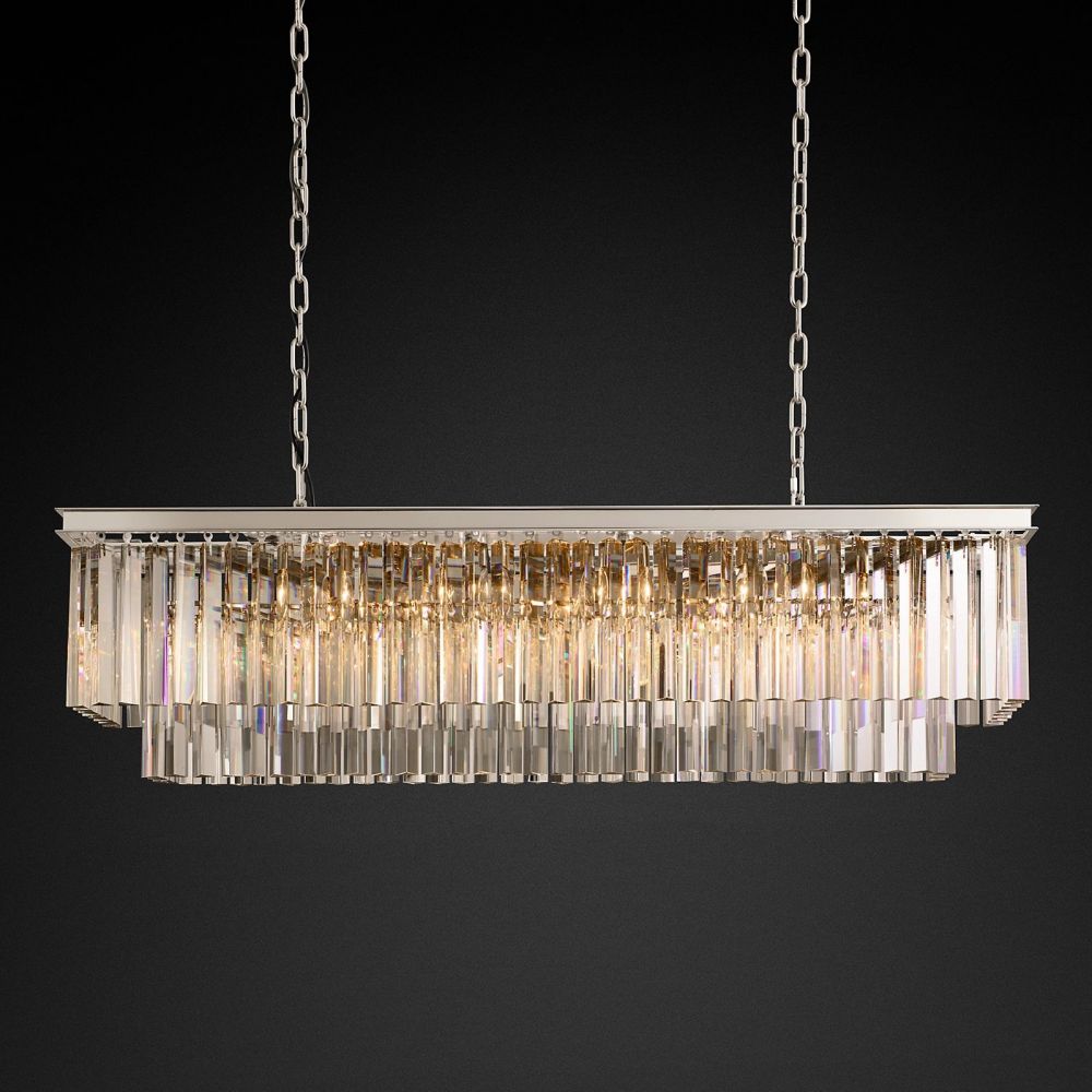 Ryan Tiered Triangular Crystal Chandelier 49"W