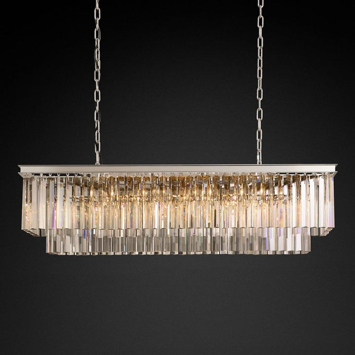 Ryan Tiered Triangular Crystal Chandelier 49"W