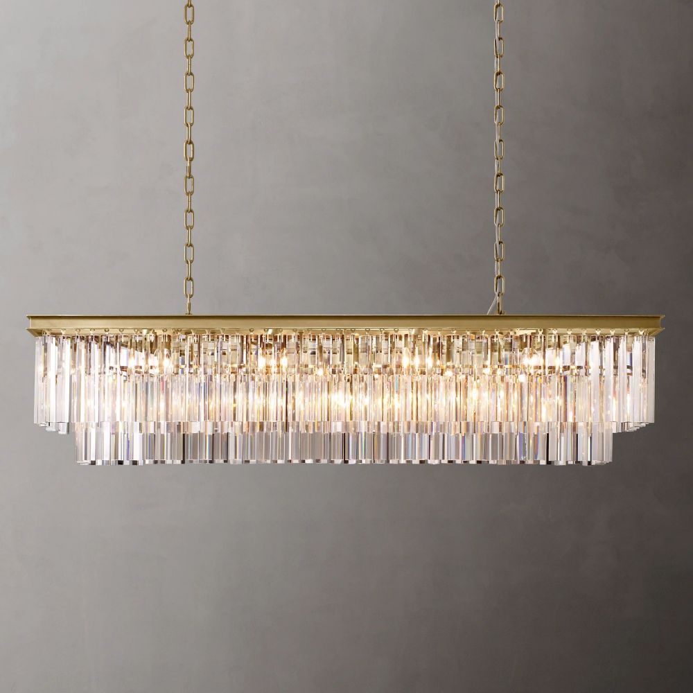 Ryan Tiered Triangular Crystal  Chandelier 59"W
