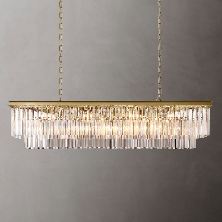 Ryan Tiered Triangular Crystal  Chandelier 59"W