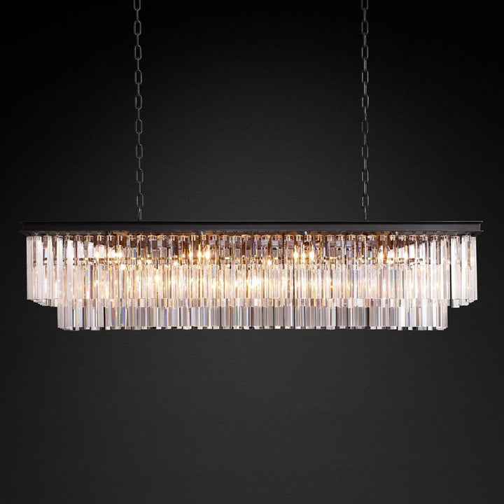 Ryan Tiered Triangular Crystal  Chandelier 59"W
