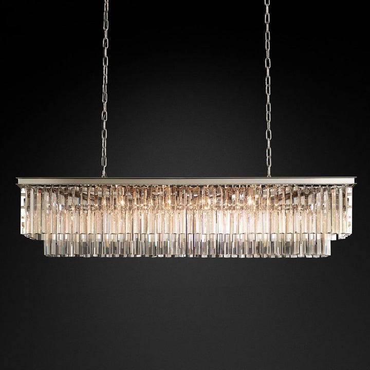 Ryan Tiered Triangular Crystal  Chandelier 59"W