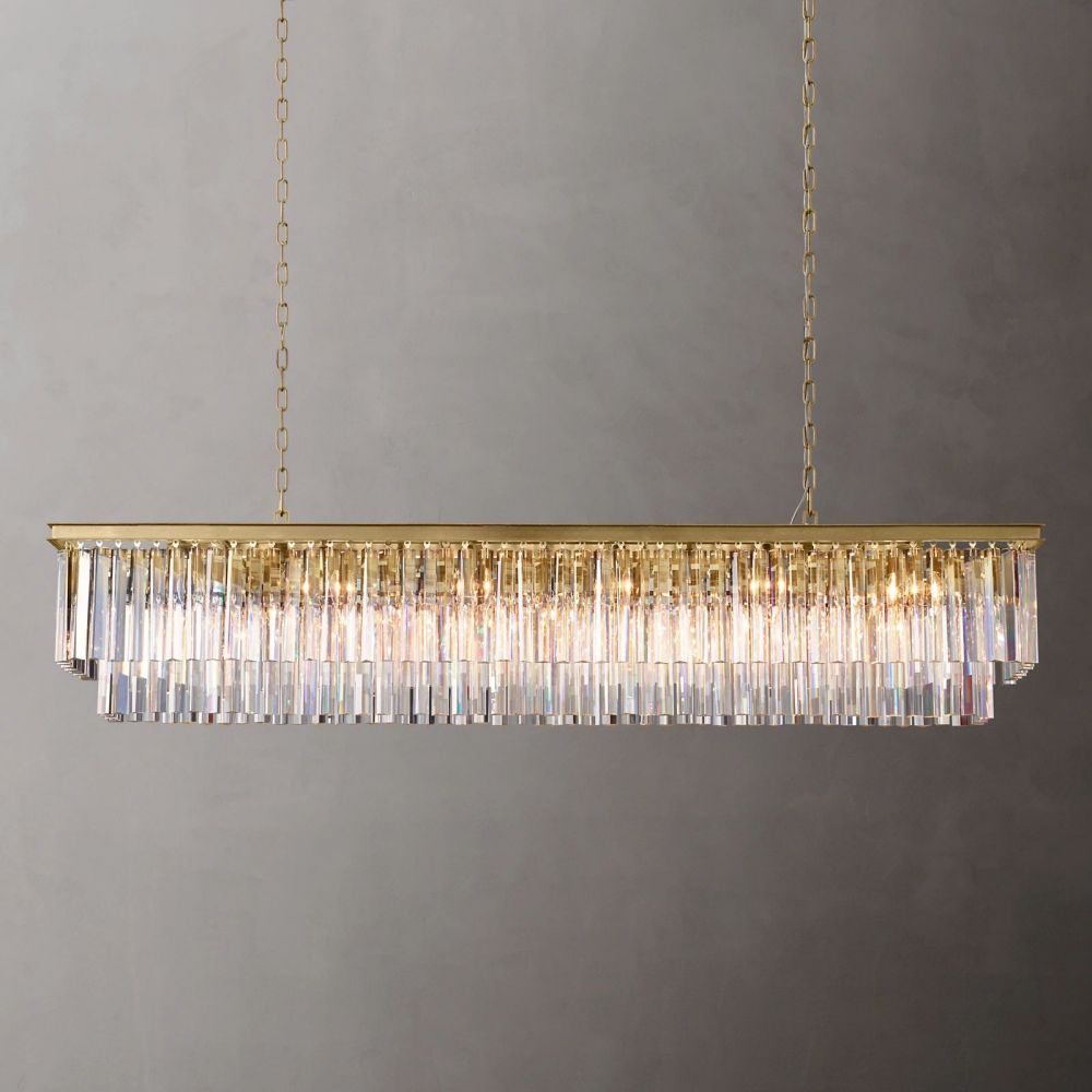 Ryan Tiered Triangular Crystal Chandelier 72"W