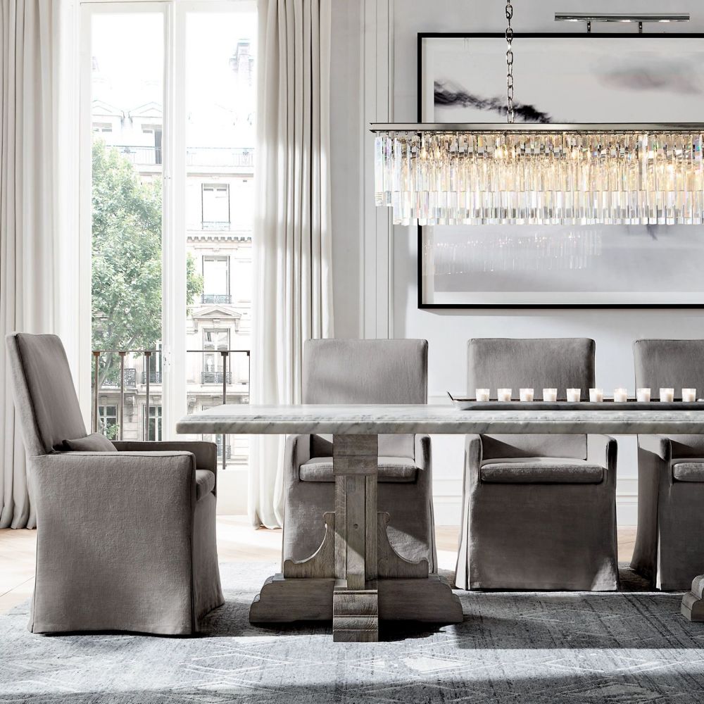 Ryane Triangular Crystal Tiered Rectangle Chandelier 40"