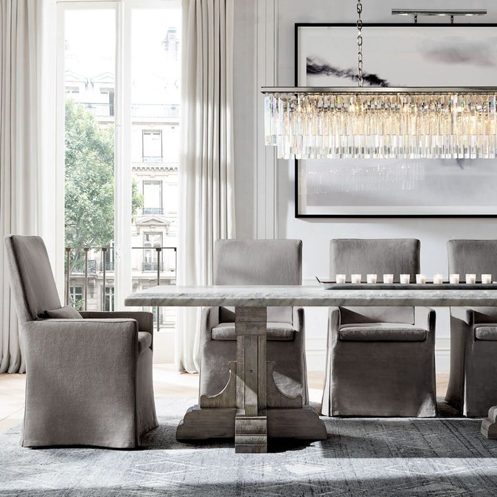 Ryane Triangular Crystal Tiered Rectangle Chandelier 40"