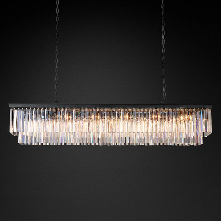 Ryan Tiered Triangular Crystal Chandelier 72"W
