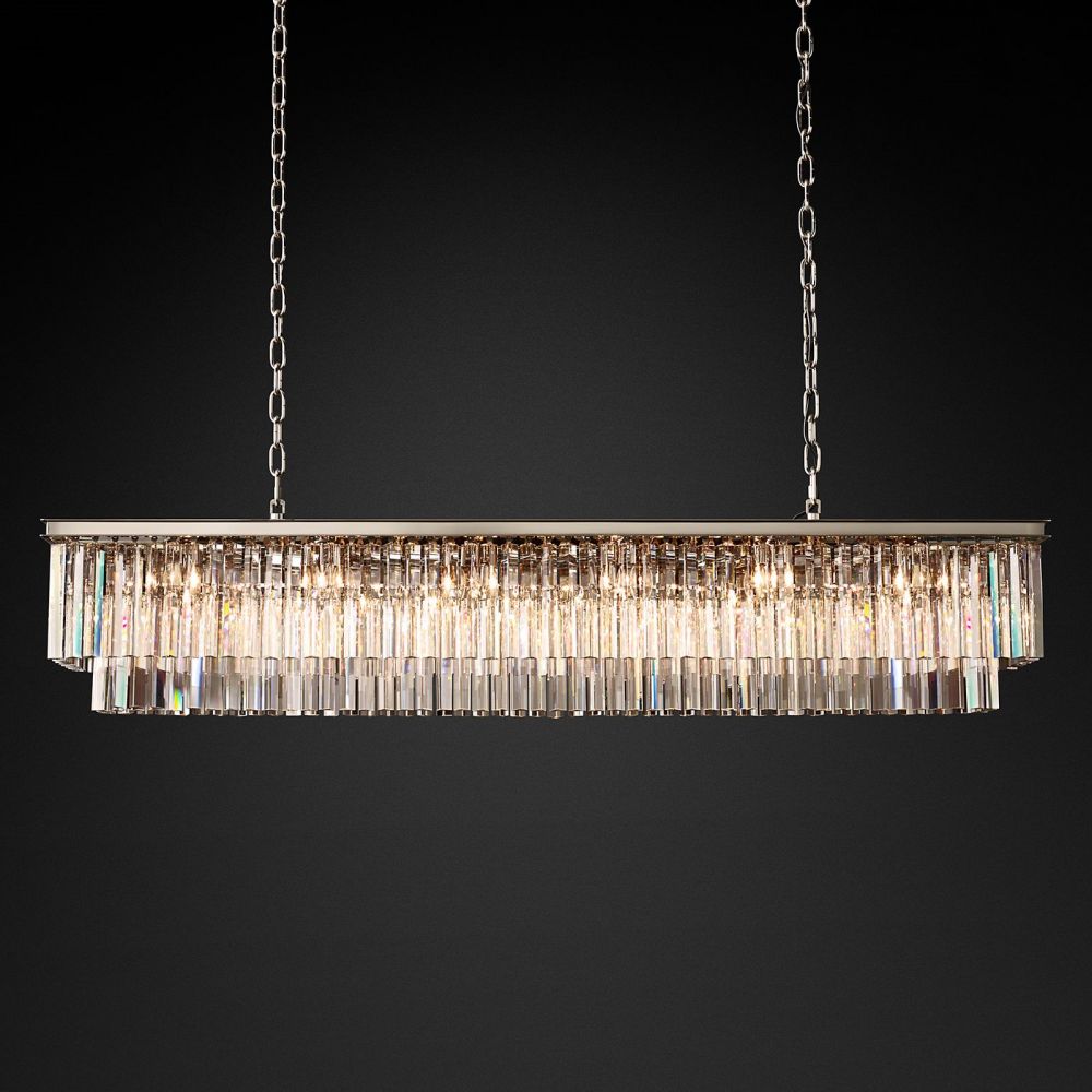 Ryan Tiered Triangular Crystal Chandelier 72"W