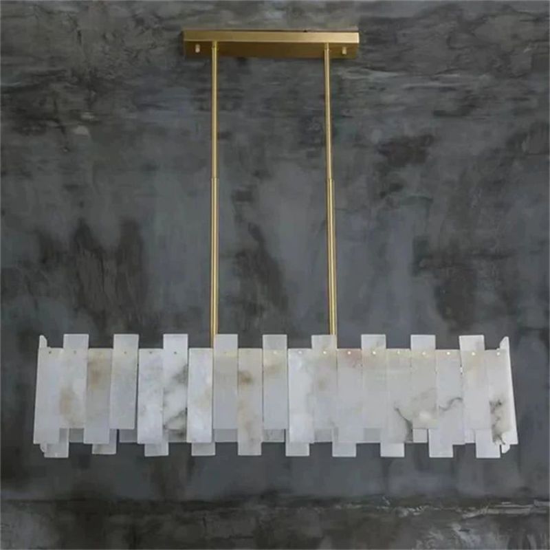 Venu Alabaster Linear Chandelier 39"