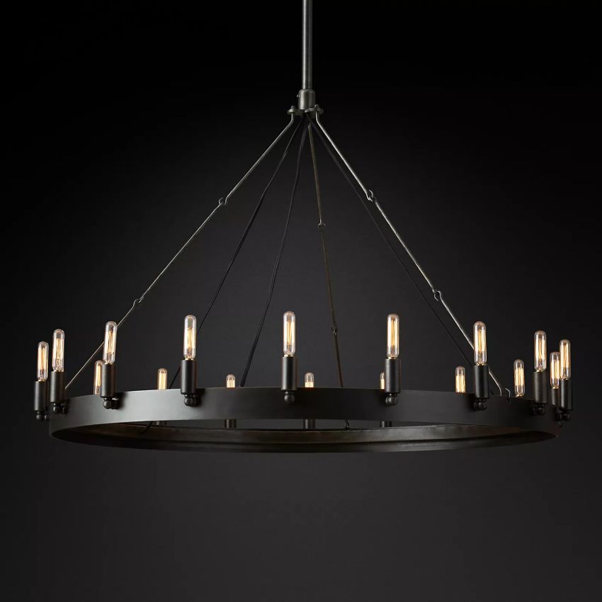 Camilo Vintage Filament Round Chandelier 38‘’D