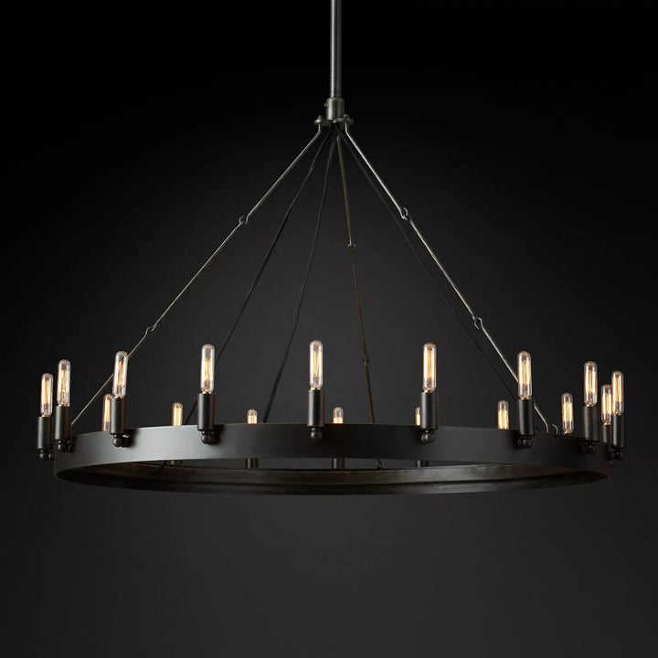 Camilo Vintage Filament Round Chandelier 38‘’D