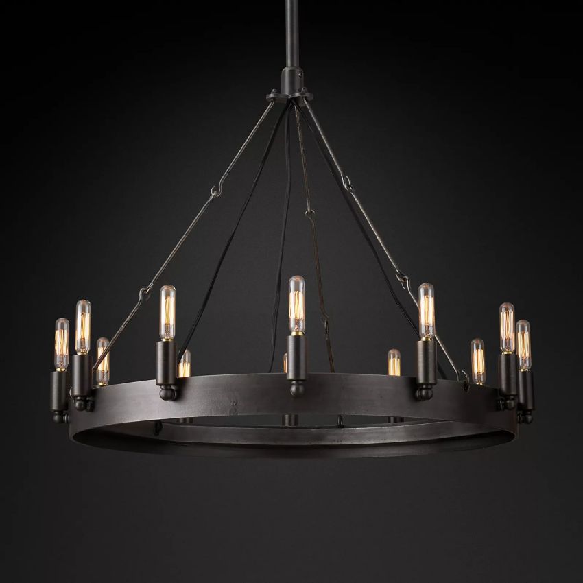 Camilo Vintage Filament Round Chandelier 26''D