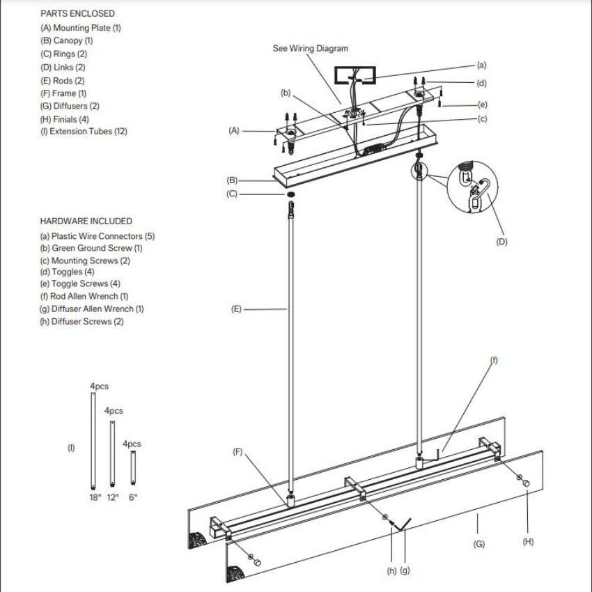 Arya Linear Chandelier 54"