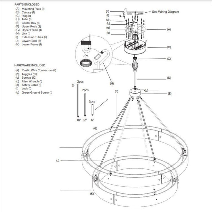 Arya 2-Tier Round Chandelier 60"