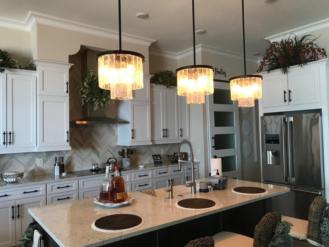 Seline Textured Glass Kitchen Island Pendant Light