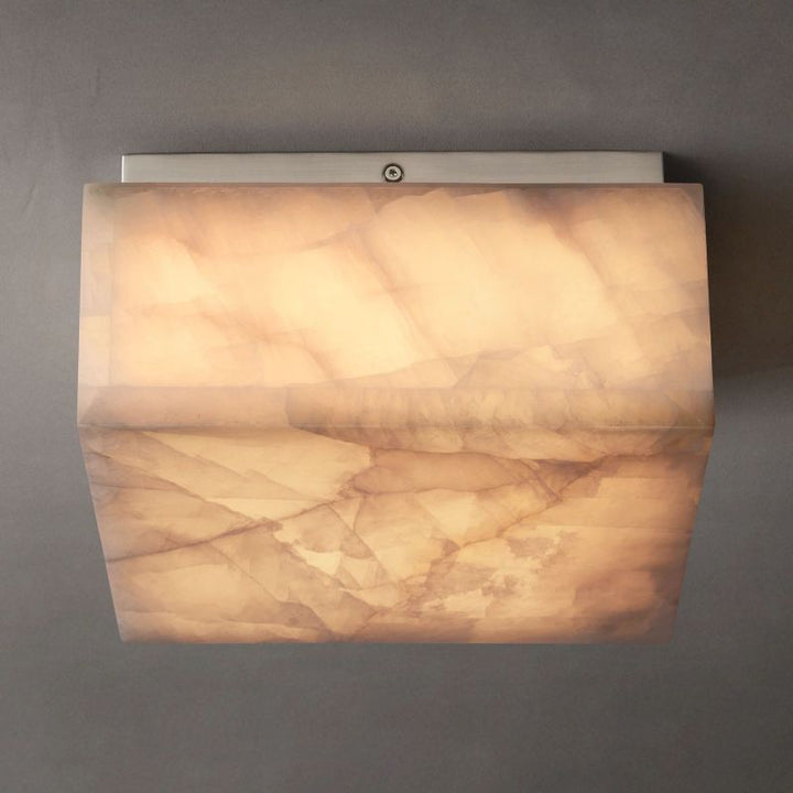 Alabaster Riven Square Flushmount 10"