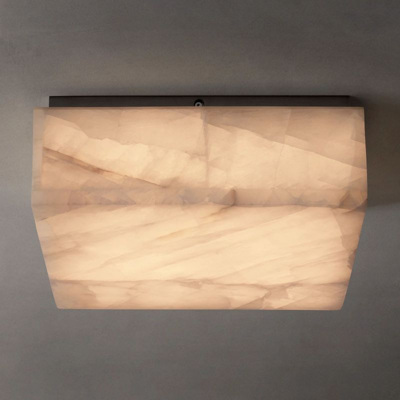 Alabaster Riven Square Flushmount 14"